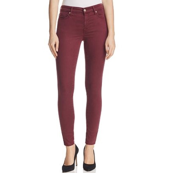 7 For All Mankind Denim - B2G1 7 For All Mankind Maroon B(Air) Skinny Jeans